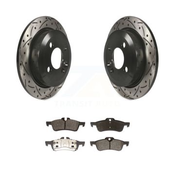 Rear Coated Drilled Slotted Disc Brake Rotors And Semi-Metallic Pads Kit For Mini Cooper KDF-100497