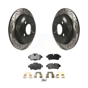 Rear Coated Drilled Slotted Disc Brake Rotors And Semi-Metallic Pads Kit For Mini Cooper KDF-100498