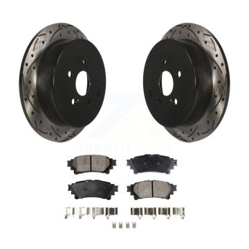Rear Drill Slot Disc Brake Rotor Semi-Metallic Pad Kit For Toyota Sienna Highlander Lexus KDF-100505