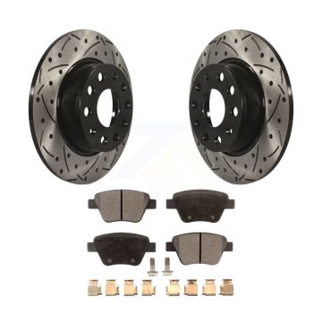 Rear Drill Slot Brake Rotor Semi-Metallic Pad Kit For Volkswagen Jetta Golf Beetle Passat KDF-100512