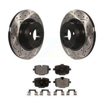 Rear Coated Drill Slot Disc Brake Rotors Semi-Metallic Pad Kit For 2012 BMW X3 From 10 11 KDF-100519