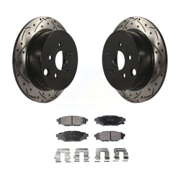 Rear Drilled Slot Brake Rotor Semi-Metallic Pad Kit For Subaru Crosstrek Impreza Forester KDF-100526