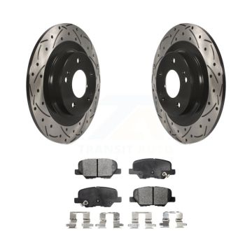 Rear Drill Slot Brake Rotor Semi-Metallic Pad Kit For Mitsubishi RVR Outlander PHEV Sport KDF-100531