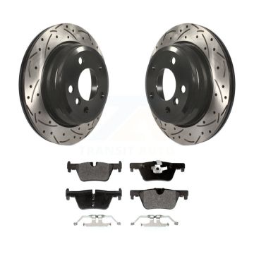 Rear Drill Slot Brake Rotor Semi-Metallic Pad Kit For BMW 328i xDrive 330i 320i 428i 328d KDF-100537
