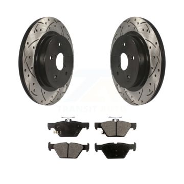 Rear Coat Drill Slot Disc Brake Rotor Semi-Metallic Pad Kit For Subaru Outback WRX Legacy KDF-100540