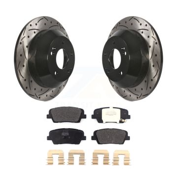 Rear Drill Slot Brake Rotors Semi-Metallic Pad Kit For Kia Sorento Hyundai Santa Fe Sport KDF-100556