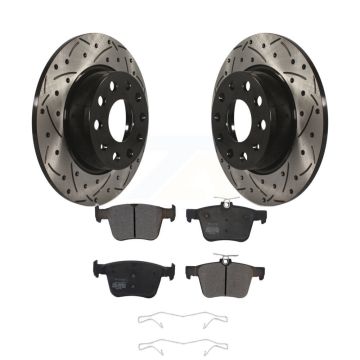 Rear Drill Slot Brake Rotors Semi-Metallic Pad Kit For Volkswagen Taos Audi A3 Quattro TT KDF-100557