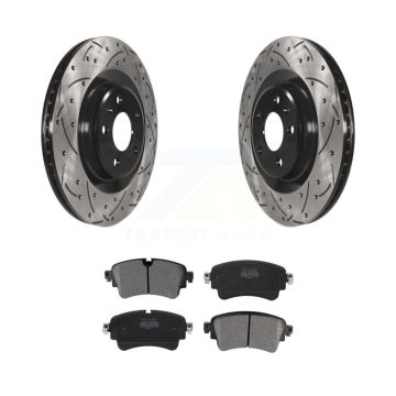 Rear Drill Slot Brake Rotors Semi-Metallic Pad Kit For Audi Q5 A4 Quattro A5 Sportback S5 KDF-100559