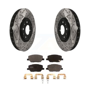 Front Drilled Slot Brake Rotors Semi-Metallic Pad Kit For Jeep Compass Renegade Fiat 500X KDF-100593