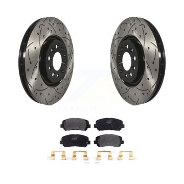 Front Drilled Slot Disc Brake Rotors Semi-Metallic Pad Kit For Jeep Cherokee Chrysler 200 KDF-100594