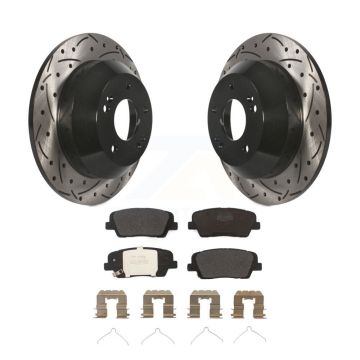 Rear Coated Drilled Slotted Disc Brake Rotors And Semi-Metallic Pads Kit For Kia Sorento KDF-100606