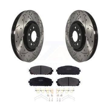 Front Coated Drilled Slotted Disc Brake Rotor And Semi-Metallic Pad Kit For Jeep Cherokee KDF-100620