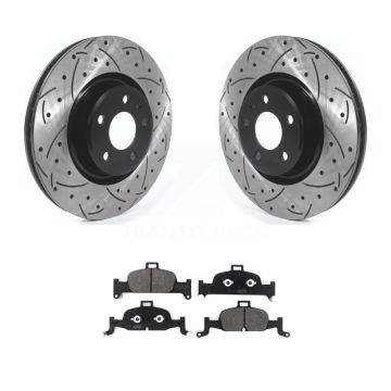 Front Drill Slot Brake Rotor Semi-Metallic Pad Kit For Audi A4 Quattro Q5 A5 Sportback A6 KDF-100636