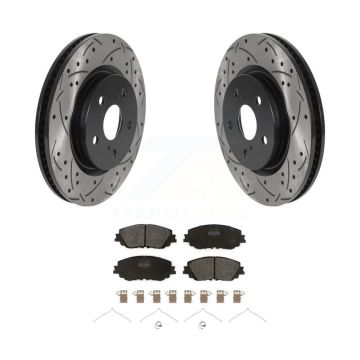 Front Drilled Slot Brake Rotors Semi-Metallic Pad Kit For Toyota RAV4 Camry Corolla Cross KDF-100638