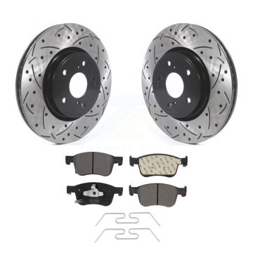 Front Drilled Slot Brake Rotor Semi-Metallic Pad Kit For Honda Civic Accord Acura Integra KDF-100721