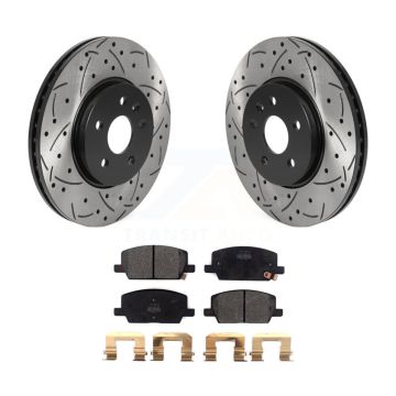 Front Drilled Slot Disc Brake Rotor Semi-Metallic Pad Kit For Buick Encore Chevrolet Trax KDF-100736