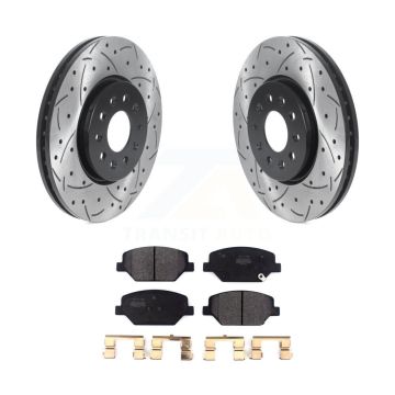Front Drill Slot Disc Brake Rotor Semi-Metallic Pad Kit For Chevrolet Equinox GMC Terrain KDF-100737