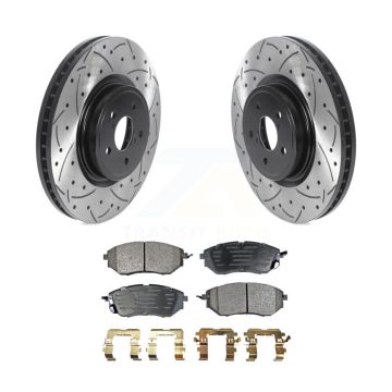 Front Drilled Slot Brake Rotor & Semi-Metallic Pad Kit For Subaru Forester Outback Legacy KDF-100754