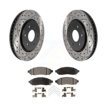 Front Drill Slot Brake Rotors Semi-Metallic Pad Kit For Nissan Frontier Pathfinder Xterra KDF-100756
