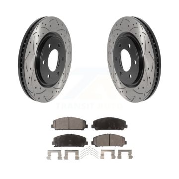 Front Drill Slot Brake Rotors Semi-Metallic Pad Kit For Nissan TITAN INFINITI Armada QX80 KDF-100759