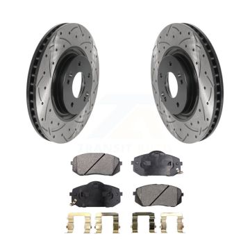 Front Drill Slot Brake Rotors Semi-Metallic Pad Kit For Hyundai Tucson Sonata Kia Cadenza KDF-100768
