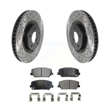 Front Drilled Slot Disc Brake Rotor & Semi-Metallic Pad Kit For 2011-2015 Kia Optima 2.0L KDF-100769