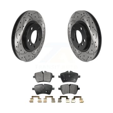 Front Drilled Slot Brake Rotor & Semi-Metallic Pad Kit For Mini Cooper Countryman Paceman KDF-100775