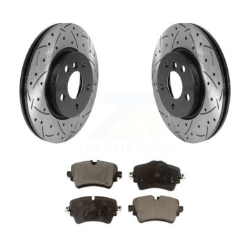 Front Coated Drilled Slot Disc Brake Rotors Semi-Metallic Pad Kit For Mini Cooper Clubman KDF-100780