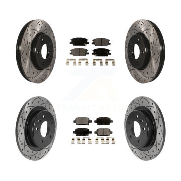 Front Rear Drill Slot Brake Rotor Semi-Metallic Pad Kit For Chevrolet Equinox GMC Terrain KDF-100787