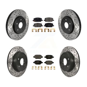 Front Rear Drilled Slot Brake Rotor Semi-Metallic Pad Kit For Buick Encore Chevrolet Trax KDF-100790