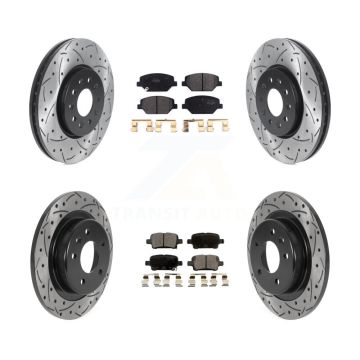 Front Rear Drill Slot Brake Rotor Semi-Metallic Pad Kit For Chevrolet Equinox GMC Terrain KDF-100791