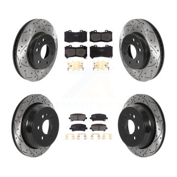 Front Rear Drill Slot Brake Rotor Semi-Metallic Pad Kit For Chevrolet Colorado GMC Canyon KDF-100795