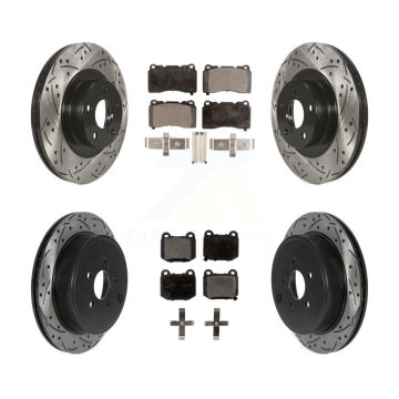 Front Rear Drill Slot Brake Rotor Semi-Metallic Pad Kit For Toyota 86 TRD Special Edition KDF-100809