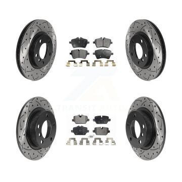Front Rear Drilled Slot Disc Brake Rotor Semi-Metallic Pad Kit For Mini Cooper Countryman KDF-100852