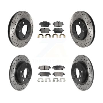 Front Rear Drilled Slot Brake Rotor Semi-Metallic Pad Kit For Mini Cooper Countryman Base KDF-100853