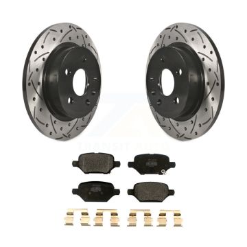 Rear Drilled Slot Disc Brake Rotors Semi-Metallic Pad Kit For Buick Encore Chevrolet Trax KDF-100872