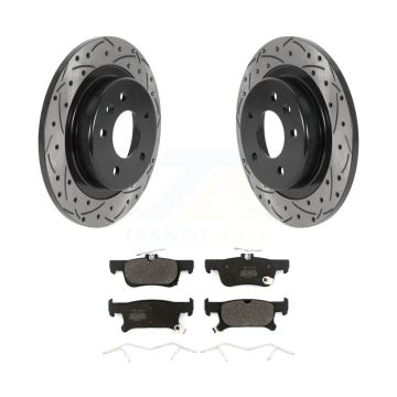 Rear Coated Drilled Slotted Disc Brake Rotor And Semi-Metallic Pad Kit For Buick Envision KDF-100877