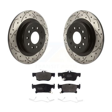 Rear Coated Drilled Slotted Disc Brake Rotor And Semi-Metallic Pad Kit For Buick Envision KDF-100878