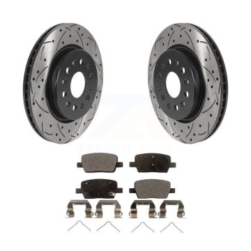 Rear Drill Slot Brake Rotor Semi-Metallic Pad Kit For Chevrolet Cadillac XT5 Traverse GMC KDF-100881