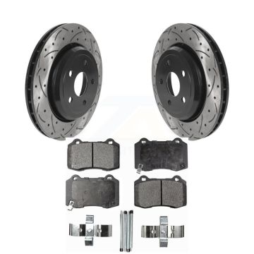 Rear Drilled Slot Brake Rotor Semi-Metallic Pad Kit For Jeep Grand Cherokee Dodge Durango KDF-100884