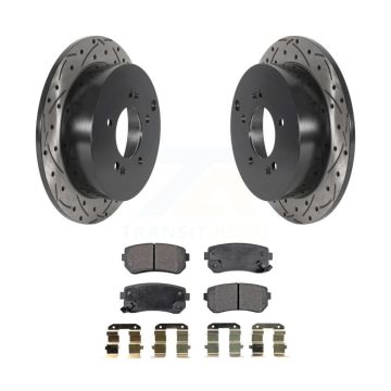 Rear Drilled Slot Brake Rotor & Semi-Metallic Pad Kit For Hyundai Tucson Kia Sportage AWD KDF-100886