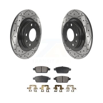 Rear Drilled Slot Brake Rotor & Semi-Metallic Pad Kit For Ford Fusion Mazda 6 Lincoln MKZ KDF-100888