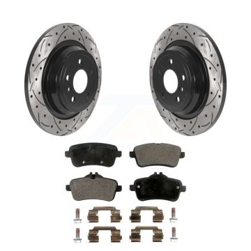 Rear Drilled Slot Brake Rotors Semi-Metallic Pad Kit For Mercedes-Benz ML350 GLE350 ML250 KDF-100913