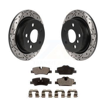 Rear Coated Drilled Slotted Disc Brake Rotors And Semi-Metallic Pads Kit For Mini Cooper KDF-100925