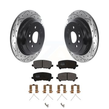 Rear Drill Slot Disc Brake Rotor Semi-Metallic Pad Kit For Honda Pilot Ridgeline Passport KDF-100926