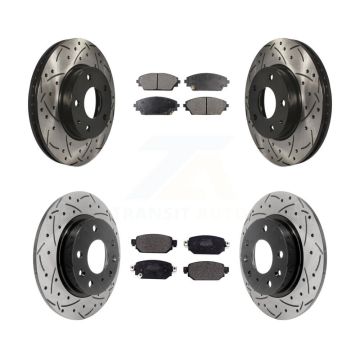 Front Rear Drill Slot Disc Brake Rotor Semi-Metallic Pad Kit For 2019-2022 Mazda CX-3 FWD KDF-100941
