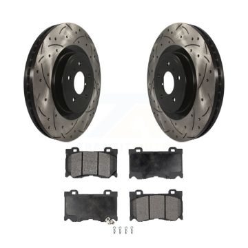Front Drill Slot Brake Rotor Semi-Metallic Pad Kit For INFINITI Q50 G37 Nissan 370Z Q60 Z KDF-100944