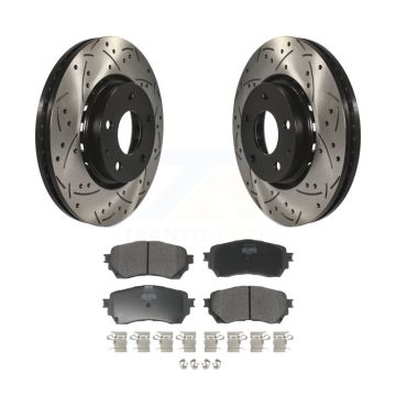 Front Drill Slot Brake Rotors Semi-Metallic Pad Kit For 19-21 Mazda 6 Naturally Aspirated KDF-100948