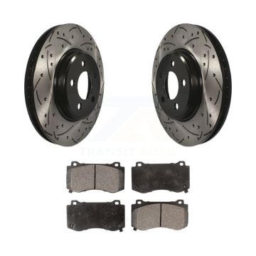 Front Drilled Slot Brake Rotor Semi-Metallic Pad Kit For Dodge Charger With Brembo Brakes KDF-100950