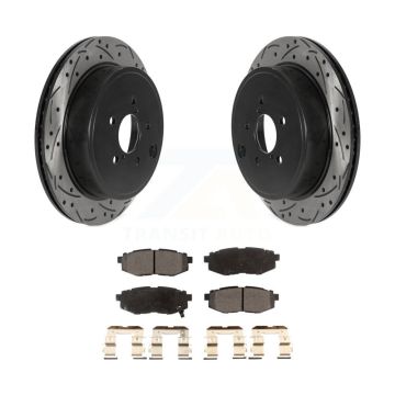 Rear Drill Slot Brake Rotors Semi-Metallic Pad Kit For Subaru Outback Legacy BRZ Scion 86 KDF-100985